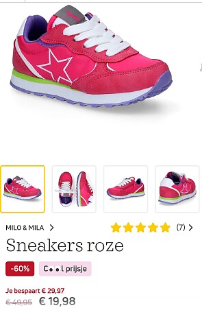 -60% Milo & Mila roze sneakers