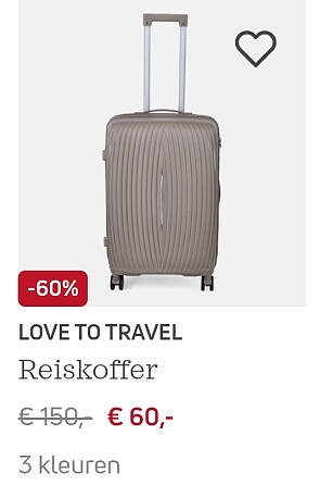 60% korting op reiskoffers bij Torfs