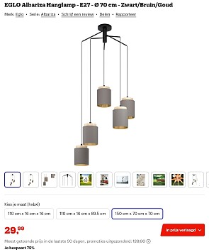 EGLO verlichting voor €29,99 bij Bol