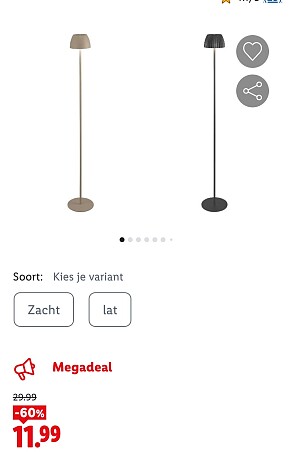 Vloerlampen aan 11,99€