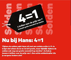 Hans Anders 4 brillen voor de prijs van 1