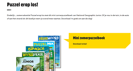 🧩 Gratis mini zomerpuzzelboek van National Geographic Junior!