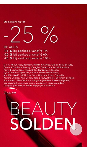 Tot -25% bij Douglas