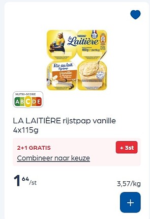 La laitiere rijstpap en Chocomousse in promo