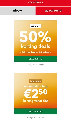 Scapino, extra deals app koopjes