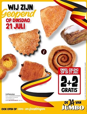 2+2 gratis op koffiekoeken bij jumbo op 21 juli