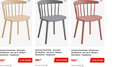set van 4 stoelen