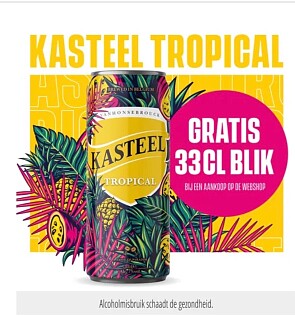 Gratis blikje 33 cl kasteel tropical op Prikentik.be