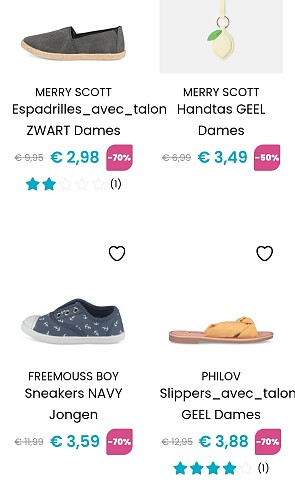 Schoenen vanaf 2,98€ bij Chaussea😜