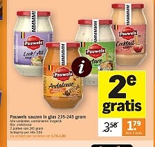 Pauwels sauzen in glazen potjes 1+1 gratis bij ah