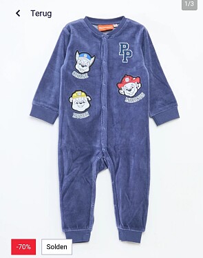 -70% Slaappakje van dikke velours met PAW Patrol-print Blauw