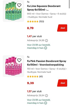 Fa deodorants