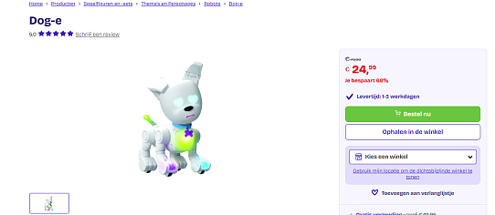 🤖🐶 DOG-E ROBOTHOND – 68% korting! 🤖🐶