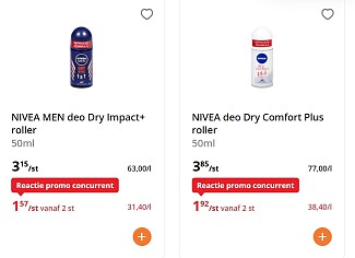 Nivea deo rollers -50%