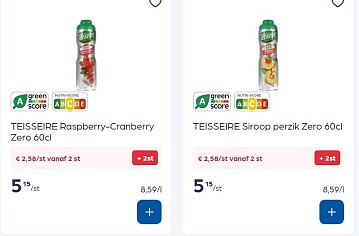 Teisseire siropen zero 60 cl -50%