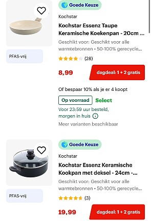 Dagdeal: 1+2 gratis op Kochstar pannen