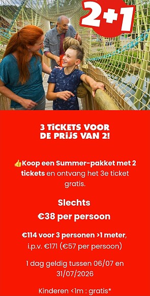 3 Walibi tickets voor de prijs van 2