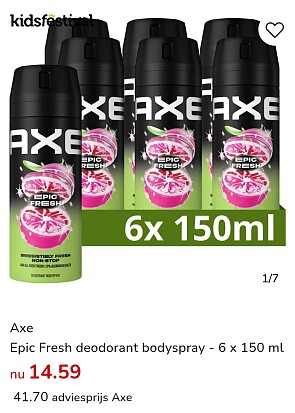 Axe deodorant 6 × 150ml