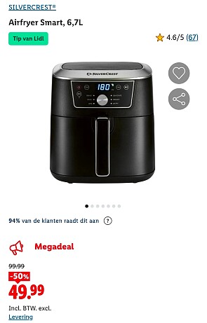 SILVERCREST® Airfryer Smart 6,7L -50%