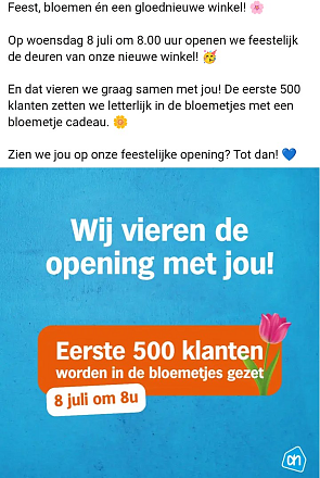 Gratis boeketje bloemen, opening AH Haacht 💐