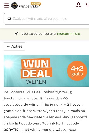 Wijnbeurs: 4+2 gratis