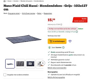 Nano Plaid Chill Kuzzi - Hondendeken - Grijs - 102x127 cm