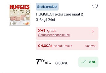 Huggies extra care luiers in promo