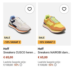 Hoff sneakers aan de helft van de prijs