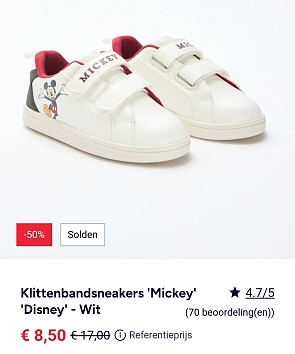-50% Klittenbandsneakers Mickey