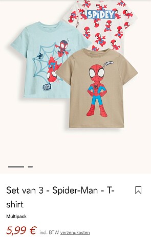 Set van 3 Spider-Man T-shirts -70%