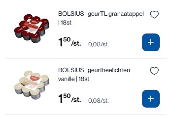 Bolsius geurtheelichten 18 stuks -50%