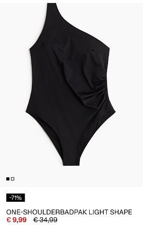 One shoulder badpak aan 9,99€