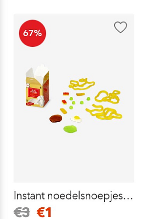Noedel snoep 🍜 €1,00 en sushi snoepjes 0,5