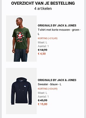 Jack & Jones aan -70% besteld