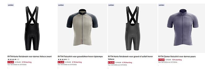 86% korting op RYTM fietskleding