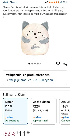 Chicco Spinnende Poes Knuffel