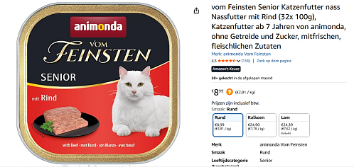 32x 100 gr natvoer voor kat