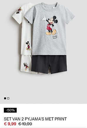 -50% Set van 2 pyjama‘s met print Mickey