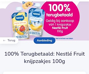 100% Terugbetaald: Nestlé Fruit knijpzakjes 100g