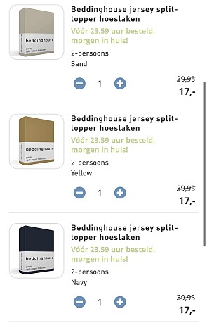 split-topper hoeslakens van Beddinghouse