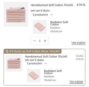 5 + 5 gratis Walra handdoeken sets