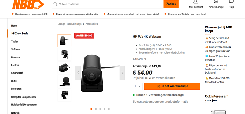📷 hp 965 4k webcam – topprijs bij nbb 📷