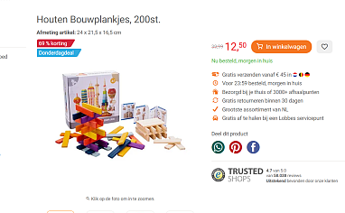 🧱 Houten Bouwplankjes, 200st.