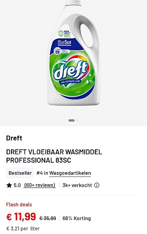 Dreft vloeibaar wasmiddel -66%