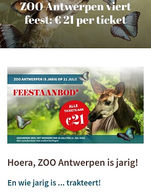 €21,00 voor Zoo Antwerpen