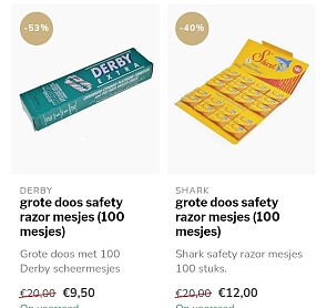Scheermesjes aan hoge korting, tot -53%