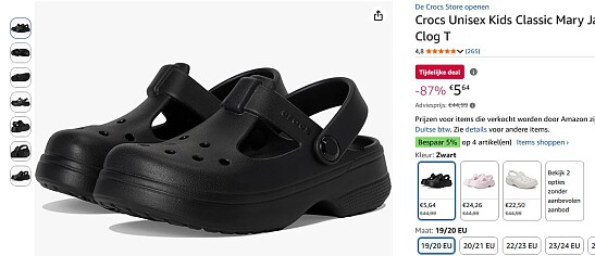 Crocs vanaf 5.64 euro!