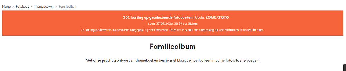 Albelli: 30% korting op geselecteerde fotoboeken