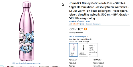 Disney Stitch & Angel thermosfles,
