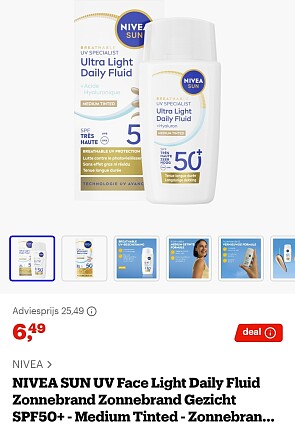 Nivea Sun zonnebrand gezicht SPF50+